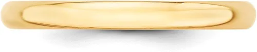 Miniatura 2 de Sólido 14K oro amarillo 2,5mm. redondeadas boda banda anillo, oro amarillo, 6, HRL025-6