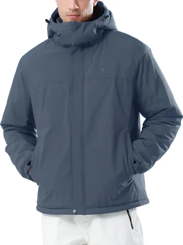 Miniatura 7 de CAMEL CROWN Chaqueta de Esquí de Invierno para Hombre Abrigos de Nieve de Montaña Impermeable Capucha Desmontable Resistente al Viento Chaquetas