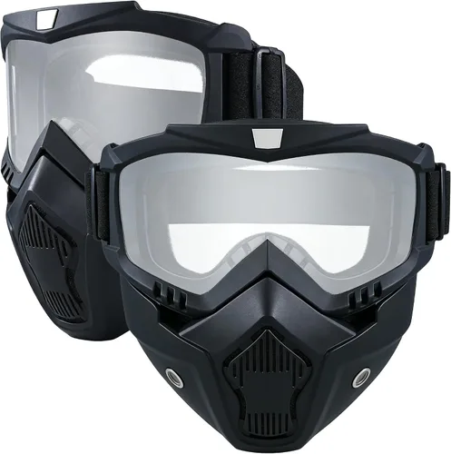 Miniatura 17 de Máscara facial de motocicleta de cara completa, gafas de bicicleta de tierra motocross, ATV, todoterreno, gafas de conducción y carreras