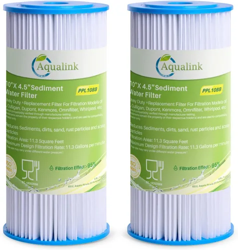 AQUALINK PPL10BB - Filtro de sedimento plisado para toda la casa de 10 x 4.5 pulgadas para agua de pozo, cartucho de repuesto para GE FXHSC,