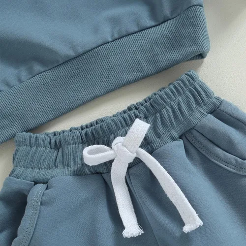 Miniatura 5 de Hoanselay Conjunto de sudadera de manga larga con capucha y pantalones de otoño e invierno para bebé niño