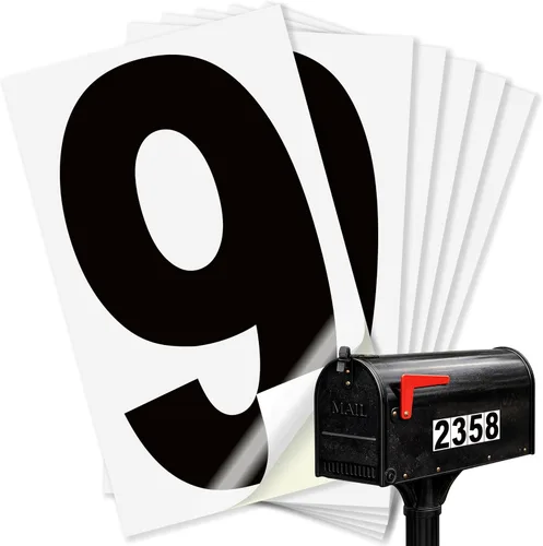 Miniatura 114 de iSYFIX Calcomanías de vinilo negro número 0 (Zero) – Paquete de 6 calcomanías de 1.5 pulgadas – Calcomanías de alta calidad, fondo reflectante