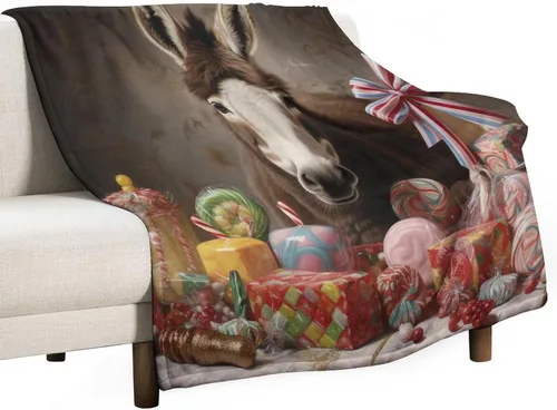 Miniatura 41 de Manta cálida de Navidad Folk Botanicals de microforro polar ultrasuave y cálida, acogedora manta ligera, manta rústica de vacaciones de 30 x 40