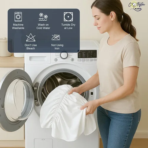 Miniatura 10 de Cottington Lane Falda para Cama Nido con Esquinas Divididas Tamaño Individual Falda de Cama con Volantes Fruncidos Recolectores de Polvo Caída de 16