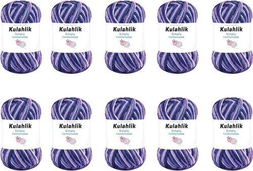Miniatura 48 de 50g (1x50g) Hilo Acrílico para Crochet y Tejido, Hilo Degradado Colorido, 1 Rollo de Madejas, Hilo Acrílico Multicolor, Perfecto para Proyectos