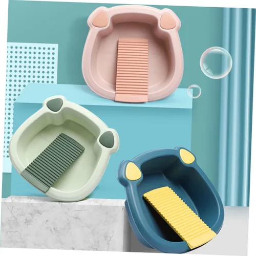 Miniatura 9 de Toddmomy 1 Unidades Lavabo Herramientas para el hogar Tabla de lavado de plástico Tabla de lavado de ropa Lavabo Lavabo Lavabo Dormitorio Lavabo Rosa