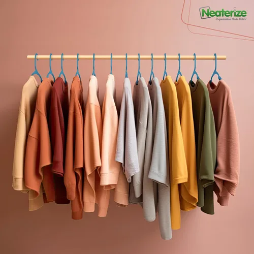 Miniatura 5 de NEATERIZE Ganchos para Colgar Ropa 50 Pack Azul - Ganchos de Plástico - Percheros de Ropa