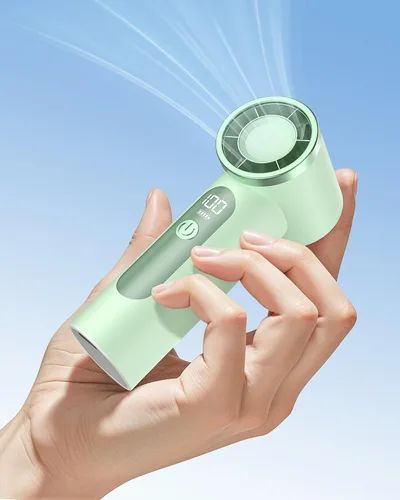 Ventilador de mano portátil, mini ventilador personal turbo recargable de 4000 mAh, diseño de bolsillo para viajes, conciertos, juegos deportivos,