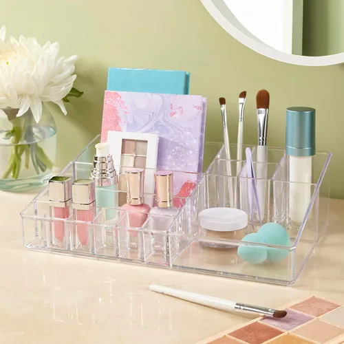 Miniatura 7 de STORi Audrey - Cajón organizador de plástico transparente apilable Organiza paletas de sombras de ojos, cosméticos y suministros de belleza en un