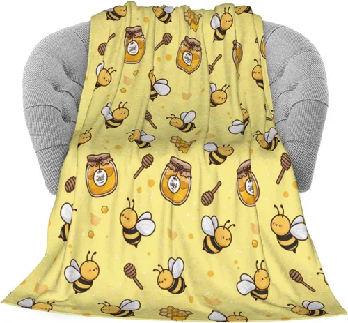 Miniatura 2 de Dujiea Manta de franela mullida de miel de abejas de 40 x 50 pulgadas, manta súper suave y ligera para sofá, silla, manta de cama acogedora