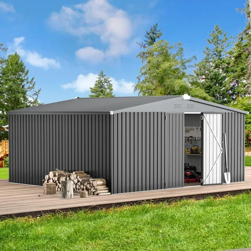 Miniatura 41 de AECOJOY Cobertizo de almacenamiento al aire libre de 5 x 3 pies, pequeño cobertizo de metal con puerta con cerradura, almacenamiento de utilidad
