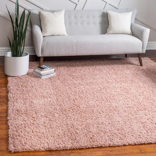 Miniatura 60 de Unique Loom Davos Shag Collection - Alfombra de área, color liso (4 pies 1 pulgada x 6 pies 1 pulgada, rectangular, color pimienta)