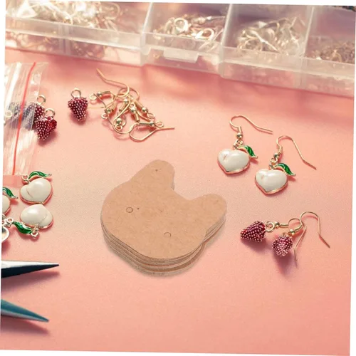 Miniatura 8 de IMIKEYA 200pcs Paper Earring Cards Hair Clip Kraft Cards Jewelry Display Tags Earring Paper Tags Necklace Display Cards Earring Cards with Hole