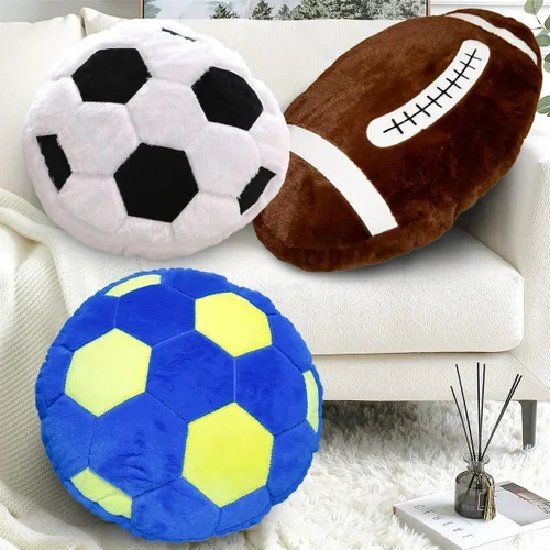 Miniatura 6 de Almohada de fútbol americano, bonita felpa de fútbol para fanáticos del fútbol, decoración creativa de habitación, regalo de peluche de fútbol