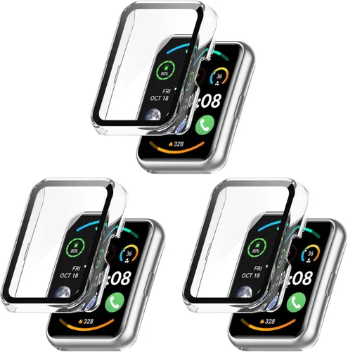 Funda protectora de pantalla para Huawei Watch Fit/Fit New/Fit Special Edition Smart Watch PC+Protector de pantalla de vidrio templado para Huawei 3