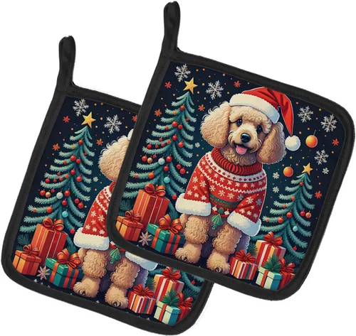Miniatura 16 de Caroline's Treasures Fawn Pug - Par de soportes para ollas de Navidad, resistentes al calor, juego de ollas para horno, almohadillas calientes