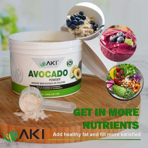 Miniatura 5 de AKI Superalimento en polvo de aguacate (6 onzas), rico en nutrientes, vitaminas, omega 3 y antioxidantes, ideal para batidos, yogur o paletas