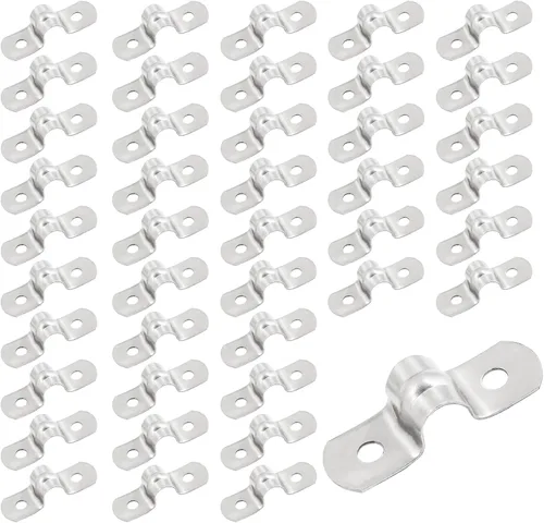 Miniatura 7 de 20 correas de tubo rígido M45, abrazaderas de conducto de acero inoxidable, correa de dos agujeros, abrazadera de tubo de soporte en U para tubos