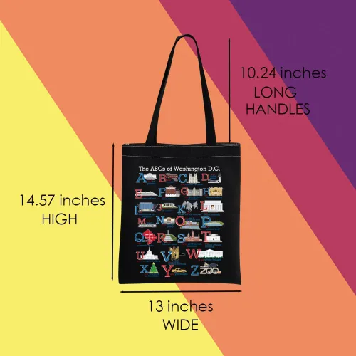 Miniatura 10 de MNIGIU Washington DC Alphabets Tote Bag Washington DC Souvenir Gift Washington DC Welcome Bag