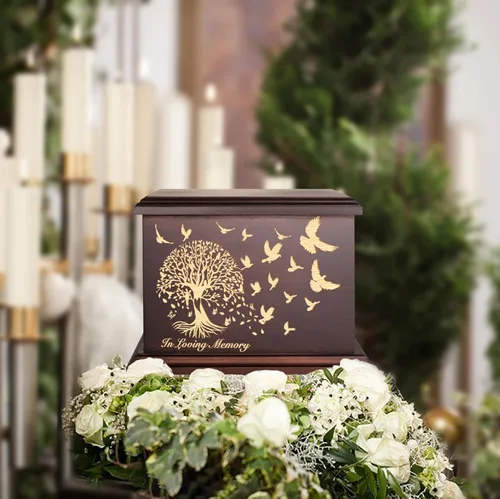 Miniatura 7 de Urnas conmemorativas de cremación para cenizas humanas, hombres y mujeres, caja de urnas de madera y ataúd para cenizas, hombres, mujeres y niños