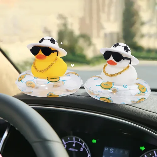 Miniatura 5 de wonuu Accesorios para automóvil, patos de goma, decoraciones de tablero de patos de goma, accesorios rosados, decoración de coche, patos