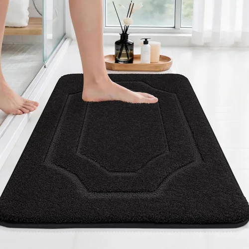 Miniatura 31 de BEQHAUSE Alfombra de Baño-Antideslizante-Tapete de Baño-Suave y Absorbente-Tapete de Ducha-Tapetes de Baño de Poliéster para Baño Lavables a Máquina