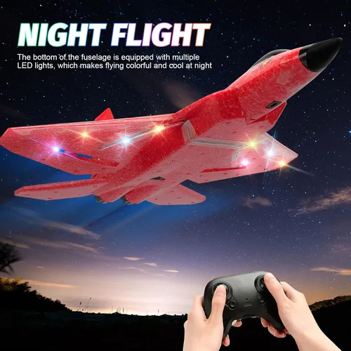 Miniatura 4 de Avión RC, avión RC F22 listo para volar, avión de control remoto de 2.4 GHz, avión de control remoto de 2 canales, juguete de aviones RC para niños