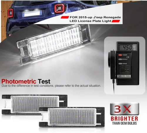 Miniatura 3 de Reemplazo de luz de matrícula LED para 2015 en adelante J'eep Renegade 6000 K xenón blanco llevó placa de matrícula luz trasera kit de lámpara