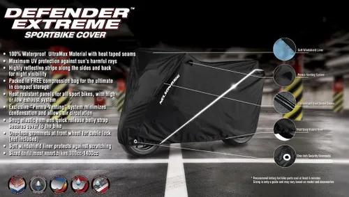 Miniatura 8 de Nelson Rigg Defender Extreme Sport - Funda para motocicleta deportiva, se adapta a la mayoría de CBR, R1, R3, GSXR, Ninja, Hayabusa, S1000R y otros