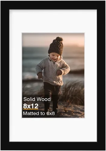 Miniatura 96 de KINLINK 3.5x5 Picture Frame, Ash Black Solid Wood Frame with Plexiglass for Table Top and Wall Mounting, Photo Frame for Horizontal or Vertical