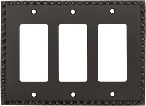 Miniatura 3 de Nostalgic Warehouse Egg & Dart Deco - Cubierta para placa de interruptor de salida eléctrica Bronce intemporal