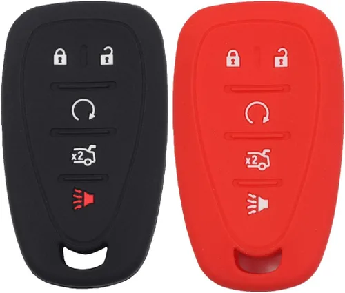Miniatura 4 de 2 fundas de silicona de goma negra para llavero compatible con Chevrolet Chevy Camaro Cruze Malibu Traverse Blazer Trailblazer Equinox 2018 2019