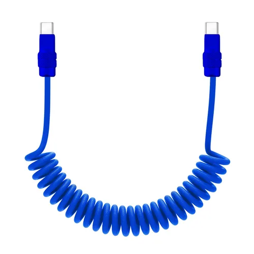 Miniatura 32 de chubbycable Curly Chubby - Cable de carga rápida USB C en espiral de 240 W, cable de carga retráctil trenzado duradero para automóvil compatible