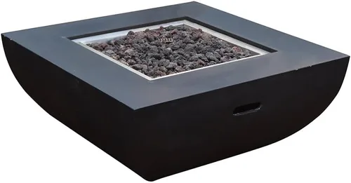 Miniatura 9 de Aurora - Mesa de fuego para exteriores, hoguera de hormigón fundido de 34 x 34 pulgadas, incluye rocas de lava de 45,000 BTU chimenea al aire libre