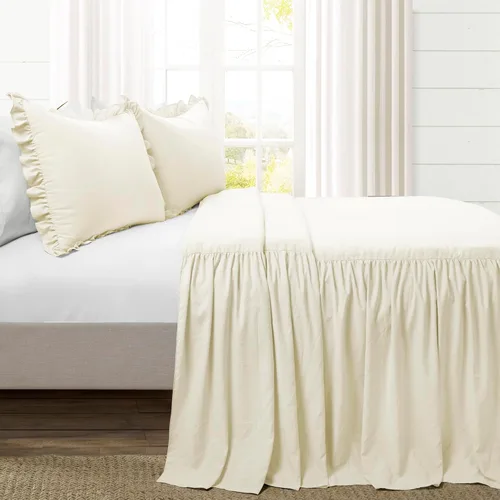 Miniatura 2 de Lush Decor - Juego de colcha con volantes de 3 piezas de lujo, estilo de casa de campo, elegante detalle de volantes, diseño clásico y atemporal