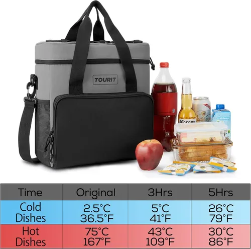 Miniatura 8 de TOURIT Bolsa de enfriador suave pequeña aislada, bolsa de enfriador de almuerzo de 24/35/46 latas, caja de hielo, enfriadores portátiles y a prueba