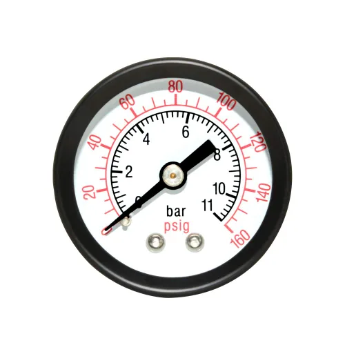 Beduan Medidor de presión de aire para compresor de aire con dial de 1-1/2" montaje trasero central, 1/8" NPT, 0-160 PSI