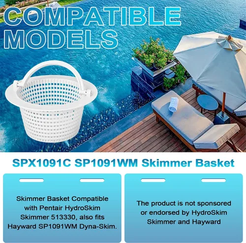 Miniatura 3 de SPX1091C - Cesta para desnatadora de piscina sobre el suelo para Hayward Pentair SP1091WM, cesta de filtro de piscina compatible con HydroSkim