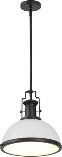 Miniatura 9 de JONATHAN Y JYL9536C - Lámpara colgante de cúpula industrial moderna de 13 pulgadas, lámpara colgante de granja en blanco y cromo, iluminación