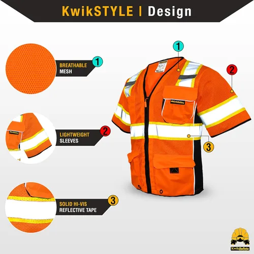 Miniatura 2 de KwikSafety - Charlotte, NC - Men's & Women's Class 3 Safety Vest PPE Hi Vis Reflective ANSI OSHA