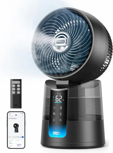 DREO TurboCool Ventilador de nebulización 516S, 150° +30° Oscilante Inteligente Ventiladores de refrigeración inteligente que soplan aire frío, 26