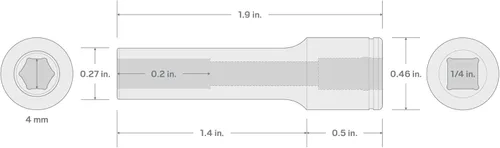 Miniatura 6 de TEKTON Unidad de 1/4 pulgadas x 0.157 in de profundidad de 6 puntos de zócalo SHD03102