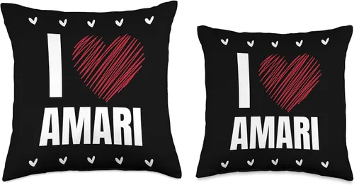 Miniatura 3 de I Love AMARI First Name Cool Heart Funny Almohada personalizada con nombre, 16 x 16 pulgadas, multicolor