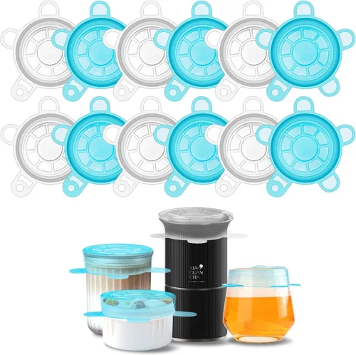 Miniatura 10 de Tapas elásticas de silicona, tapas reutilizables de silicona para recipientes de silicona sin residuos para sobras de alimentos, tazones de frutas