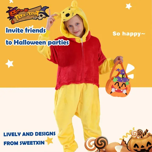 Miniatura 2 de SWEETXIN Kids Unisex Onesie Pajamas Plush One Piece Halloween Costume Cosplay Sleepwear for Girls Boys