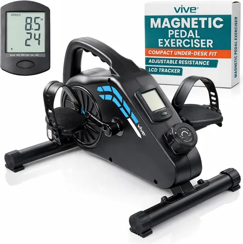 Vive Under Desk Bike Pedal Exerciser - Stationary Exercise Leg Peddler - Low Impact, Portable Mini Cycle Bike for Under Your Office Desk - For Arm