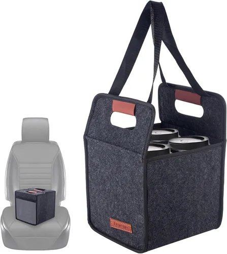 Miniatura 10 de Foyego Porta bebidas de 4 tazas con asa, portavasos reutilizables para bebidas, portátil, plegable, aislante, para taza de café, para entrega