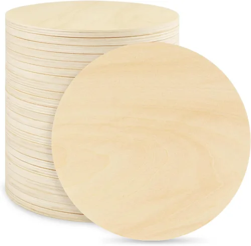 Miniatura 9 de 12 círculos de madera sin terminar de 12 pulgadas, grosor de 0.236 pulgadas, rondas de madera para manualidades, discos de madera para decoración