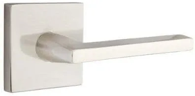 Miniatura 4 de Emtek Pasaje, roseta cuadrada, palanca Helios, acero inoxidable cepillado, RH