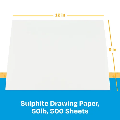 Miniatura 3 de Sax Papel de dibujo – 50 Libra – 9 x 12 inches, 500 folios), color blanco
